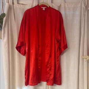 Victoria’s Secret Red Silk Robe Small